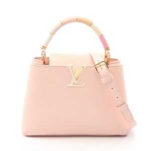 【二手】LOUIS VUITTONCapucines BB 兩用手提包 M21345 粉紅色皮革 女士款