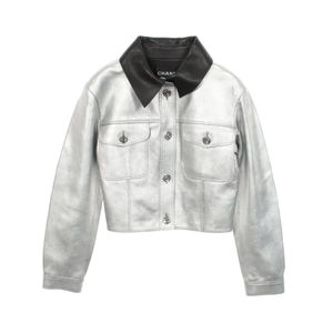 【二手】香奈兒 (Chanel) 皮革夾克，飾有 Coco 標誌紐扣 P78120 C70094 其他金屬皮革夾克 女款 二手 A