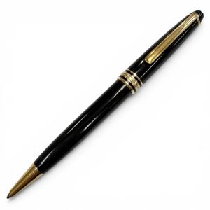 Excellent condition ▼ MONTBLANC Meisterstück Classic White Star Twist-action Blue Ink Ballpoint Pen Black Gold Made in Germany Men's Pen Writing Tested