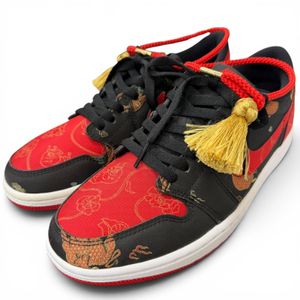 Unused item □ NIKE DD2233-001 AIR JORDAN 1 LOW OG CNY Chinese New Year Low-cut sneakers Black/Red RED 25.5 Men's