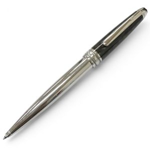 Excellent condition □ MONTBLANC Meisterstück Solitaire Carbon Steel Classic Ballpoint Pen, Silver/Black, Made in Germany, Men's, Writing Tested.