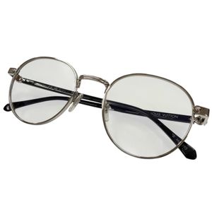 Mint condition ▼ LOUIS VUITTON (2025 model) Z2637U LV Signature Round Color Lens Eyeglasses/Eyewear Silver Black Lens: Yellow 52□21 145 Demo Lens Made in Italy Men's Comes with Box and Dust Bag