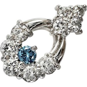 Diamond (including treatment) 0.50ct pendant top, Pt900 platinum, 2.4g, women's. [Used]