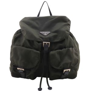 Prada 雙肩包/日用包，尼龍材質，卡其色，單肩包/手提包，A5 尺寸，皮帶扣，女士款 [二手]