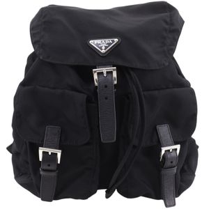 Prada BZ2811 尼龍雙肩包，黑色 (NERO)，單肩包/手提包，A5 尺寸，皮帶扣，男女通用 [二手]