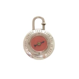 愛馬仕 Vintage Annee De La Route 掛鎖吊墜 925純銀指南針 0911 [二手] 愛馬仕