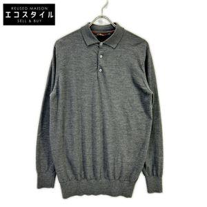 Loro Piana FAI2551 Gray 100% Wool Ml Polo Pullover Knit Polo Shirt Size 54 [Used]
