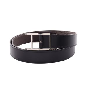 [Used] Hermes HERMES Belt Cantin 32 Chocolate Reversible Calfskin (Cowhide) Belt Men's Used A