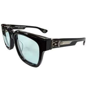 Mint condition □ CHROME HEARTS BOX OFFICER SV925 Glitter Dagger Sunglasses Eyewear Black Blue Lens 56□19-144 Made in Japan Weight 60g Men's