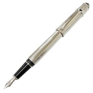 Mint condition □ Cartier Diabolo de Cartier 18K gold nib with blue gemstone, dual-use fountain pen, silver, made in France, men's.