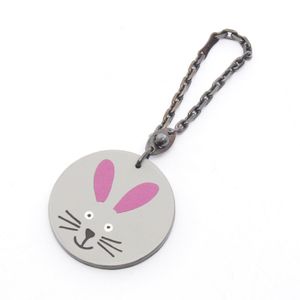 [Used] Hermes HERMES Rabbit Charm, Gray Leather, Women's, Used A