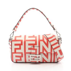 【二手】 FENDI x Marc Jacobs Mamma 水桶兩用手提包，白色/RED皮革，Fendi x Marc Jacobs 單肩包，女士