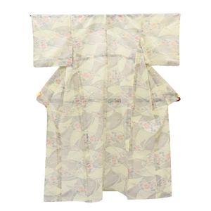 单衣 小纹 和服 羊毛 【二手】