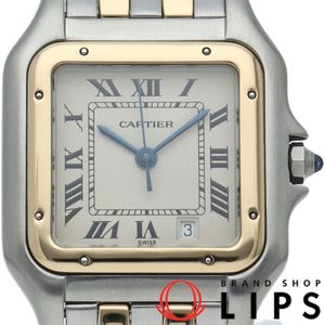 Cartier 팬더 MM 워치 콤비 2로우 Panthere Watch 83083242 K18YG/SS 여성용 시계 화이트 폴리싱 완료 미품 【중고】