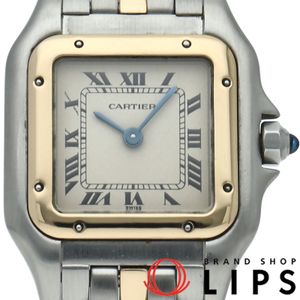 Cartier 팬더 SM 워치 콤비 1로우 Panthere SM 84083241 박스 K18YG/SS 여성용 손목시계(기타) 실버 폴리싱 완료 미품 【중고】