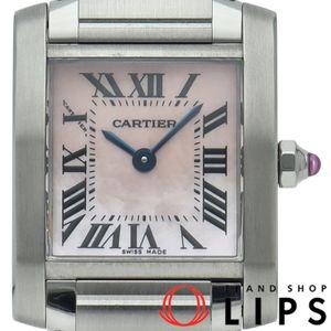 Cartier 탱크 프랑세즈 SM 워치 핑크 쉘 Tank Francaise SM W51028Q3 박스 SS 여성용 시계 핑크 쉘 폴리싱 완료 최상급 컨디션 【중고】