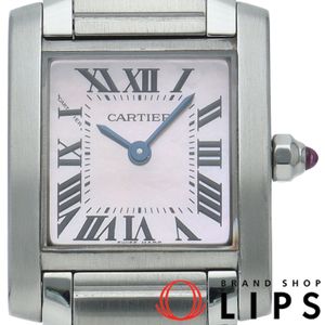 Cartier 탱크 프랑세즈 SM 워치 핑크 쉘 Tank Francaise SM W51028Q3 박스 SS 여성용 시계 핑크 쉘 폴리싱 완료 미품 【중고】