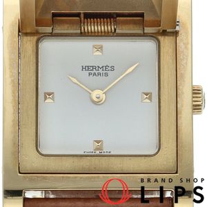 Hermes 에르메스 메도르 여성용 시계 Medor ME1.201 박스 포함 GP/가죽 여성용 시계 화이트 미품 【중고】