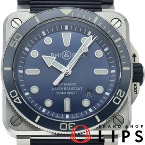 Bell & Ross BR-03 다이버 블루 스틸 42mm BR03 DIVER BLUE STEEL BR03A-D-BLU-ST/SRB 박스 보증서 밴드 SS/러버 남성용 시계 블루 폴리싱 완료 최상급 【중고】