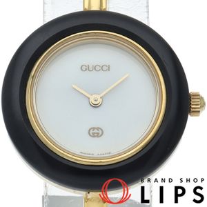 Gucci 구찌 체인지 베젤 여성용 시계 Change Vezel Ladies 11/12 박스 베젤×10 GP 여성용 시계 화이트 미품 【중고】