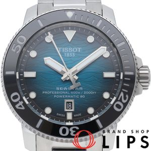 天梭 Seastar 2000 Professional Powermatic 80 腕錶 46mm / Seastar 2000 Professional 45mm T120607A/T120.607.11.041.00，附錶盒、腕卡，不鏽鋼材質，男士錶面拋光，二手錶盤，附錶盒、腕卡，不鏽鋼材質，男士錶面拋光，二手錶盤處理]