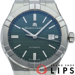모리스 라크로와 아이콘 오토매틱 워치 42mm 그린 Aikon Automatic AI6008-SS002-630-1 박스 보증서 SS 남성용 시계 그린 폴리싱 완료 미품 【중고】