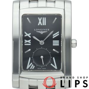 LONGINES 돌체비타 남성용 시계 DolceVita L5.655.4/L5.655.4.75.6 박스 포함 SS 남성용 시계 블랙 폴리싱 완료 미품 【중고】