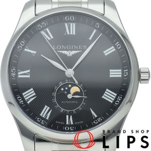 LONGINES 마스터 컬렉션 문페이즈 워치 42mm L2.919.4/L2.919.4.51.6 박스 보증서 포함 SS 남성용 시계 블랙 미사용 신품