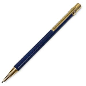 Excellent condition □ Cartier Must de Cartier Trinity twist-action ballpoint pen, blue marble and gold, made in France, men's.