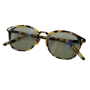 Excellent condition □ BJ CLASSIC COLLECTION COM-521 Boston Wellington-shaped sunglasses, yellow tortoiseshell pattern, antique gold, green lenses, 49□20-145, prescription lenses, made in Japan, men's.