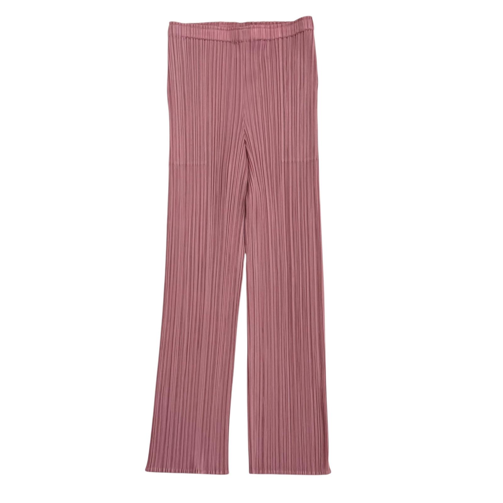成色極佳 ★ 三宅一生PLEATS PLEASE PLEASE 25AW PP53JF134 褶皺褲 粉紅色 2碼 日本製造 正品女裝