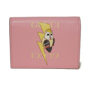 중고 GUCCI 구찌 바나냐 컴팩트 월렛 바나나 라이트닝 볼트 번개 파스텔 지폐지갑 카드지갑 동전지갑 로고 라이트 핑크 반지갑/미니지갑 701009