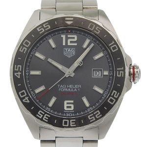 TAG HEUER 포뮬러 1 손목시계 WAZ2011.BA0842 스테인리스 스틸 실버 오토매틱 아날로그 손목시계 블랙 다이얼 Formula 1 남성용【중고】