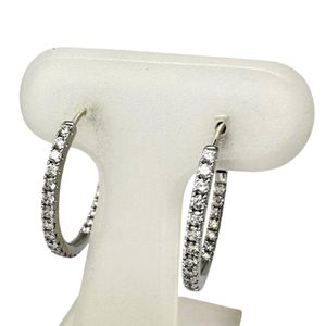 フープ ダイヤモンド 計0.25×2ct ピアス K18WGホワイトゴールド 3.1g レディース 【中古】