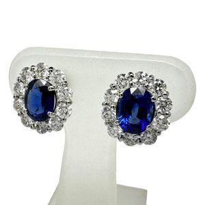 サファイア 1.34/0.94ct ダイヤモンド 0.66×2ct ピアス Pt950プラチナ/Pt900プラチナ(シャフト/キャッチ) 3.4g レディース 【中古】