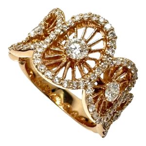 13号 ダイヤモンド 計1.00ct リング・指輪 K18PGピンクゴールド 7.2g レディース 【中古】