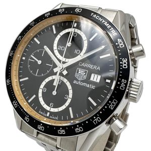 TAG HEUER 까레라 링마스터 루이스 해밀턴 500개 한정판 CV201V.BA0794 크로노 아날로그 손목시계 스테인리스 스틸 오토매틱 블랙 다이얼 남성용 【중고】