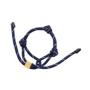 【中古】 ミュウ ミュウ Miu Miu ブレスレット コード ロゴメタル ネイビー GP（ゴールドメッキ） ブレスレット レディース Used A