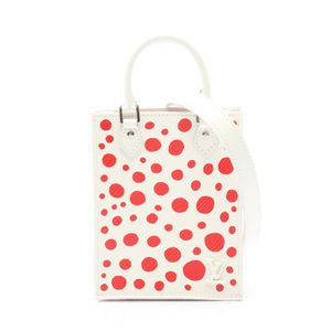[중고] LOUIS VUITTON LOUIS VUITTON × 쿠사마 야요이 쁘띠 삭플라 M81986 화이트/레드 레더 LV×YK 쁘띠 삭플라 손가방