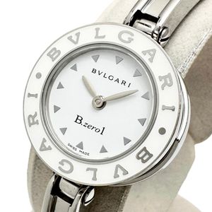 BVLGARI B-zero1 M 사이즈 BZ22S 아날로그 손목시계 스테인리스 스틸 쿼츠 화이트 다이얼/화이트 래커 여성용 【중고】