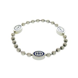 美品 グッチ Gボールチェーンブレスレット インターロッキング ブレスレット シルバー925 シルバー 0790【中古】GUCCI メンズ