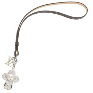 미사용 LOUIS VUITTON 백 참 미니 비비엔느 스트라스 M03227 메탈/코팅 캔버스 실버/브라운 키홀더/키링 LV 1283【중고】LOUIS VUITTON