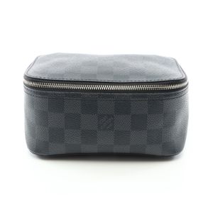 [중고] LOUIS VUITTON 파우치 큐브 드 랑주몽 PM 다미에 그라파이트 N40181 레더 큐브 드 랑주몽 PM 남성용 Used A