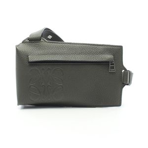 【二手】 LOEWE腰包/斜背包 品牌筆電 T 字口袋 C500P02X02 卡其色皮革 直式 T 字口袋 男士 二手 A