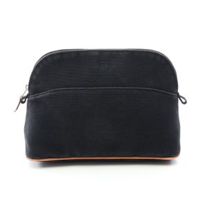 [Used] Hermes Bolide Pouch MM Black Canvas Leather Bolide Pouch MM Black Women's Used B