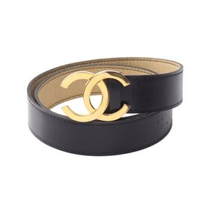 [Used] Chanel CHANEL Belt Coco Mark Leather Coco Mark Belt Women's Used A