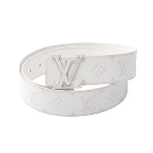[중고] LOUIS VUITTON 벨트 LV 이니셜 40MM 리버서블 모노그램 타이가 실버 하드웨어 M0713 가죽 벨트 LV 이니셜 40MM 리버서블