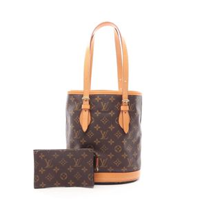 [중고] LOUIS VUITTON 손가방 바켓 PM 모노그램 M42238 PVC 코팅 캔버스 레더 버킷 PM 여성용 Used A