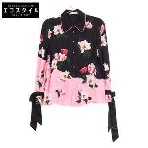 Alice Olivia [Excellent Condition] Floral Print Shirred Sleeve Long-Sleeve Blouse S [Used]