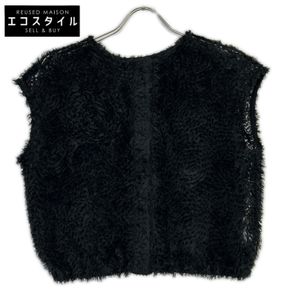 OHGA-1199 黑色荷葉邊無袖上衣，附小號緞帶，F碼 [二手]